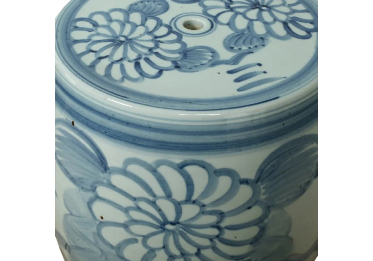 HIGH BLUE AND WHITE GARDEN STOOL | Alice Lane Home Collection