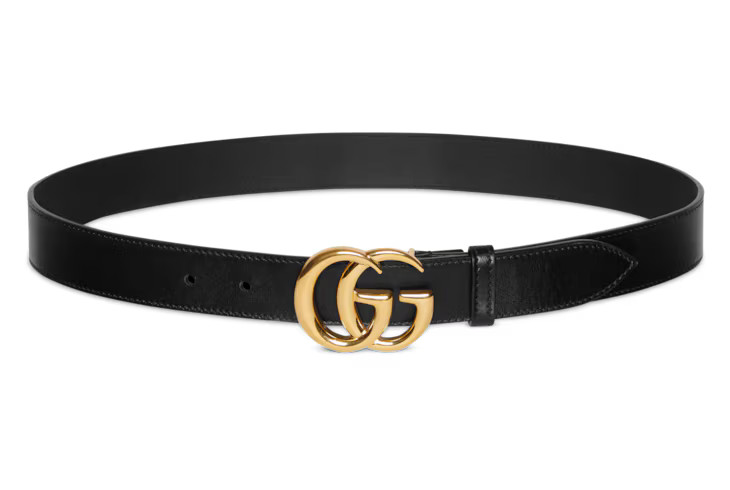 Gucci GG Marmont leather belt with shiny buckle | Gucci (US)