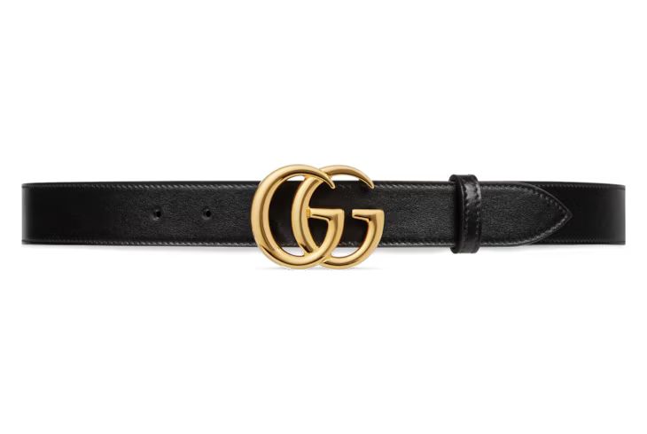 Gucci GG Marmont leather belt with shiny buckle | Gucci (US)
