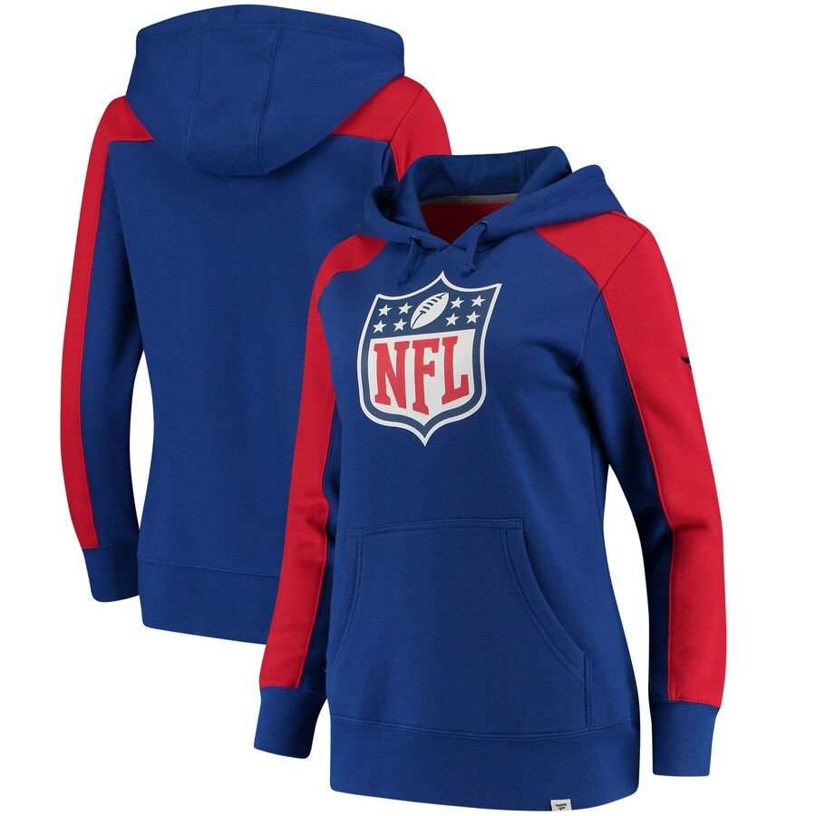 Women's NFL NFL Pro Line by Fanatics Branded Royal/Red Iconic Fleece Pullover Hoodie | NFL Shop