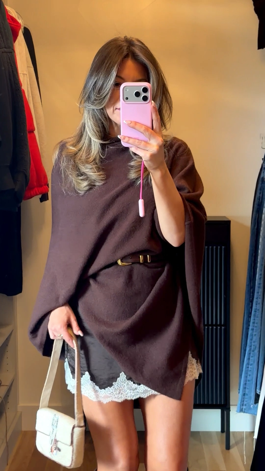 Brown satin lace detail skort styled with brown poncho and boots

Electric picks code: Emerson20

Wearing xs skirt small top

Date night
Skort look
Everyday
Workwear
Poncho
Slip skirt
Boots

#LTKootd #LTKSeasonal #LTKgrwm