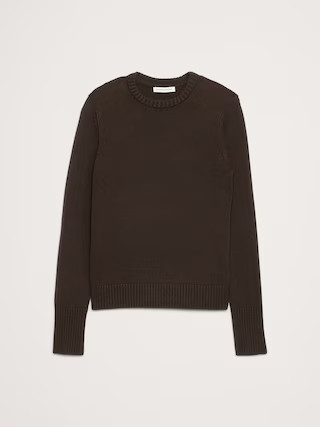 Cotton-Silk Crew-Neck Sweater | Banana Republic (US)