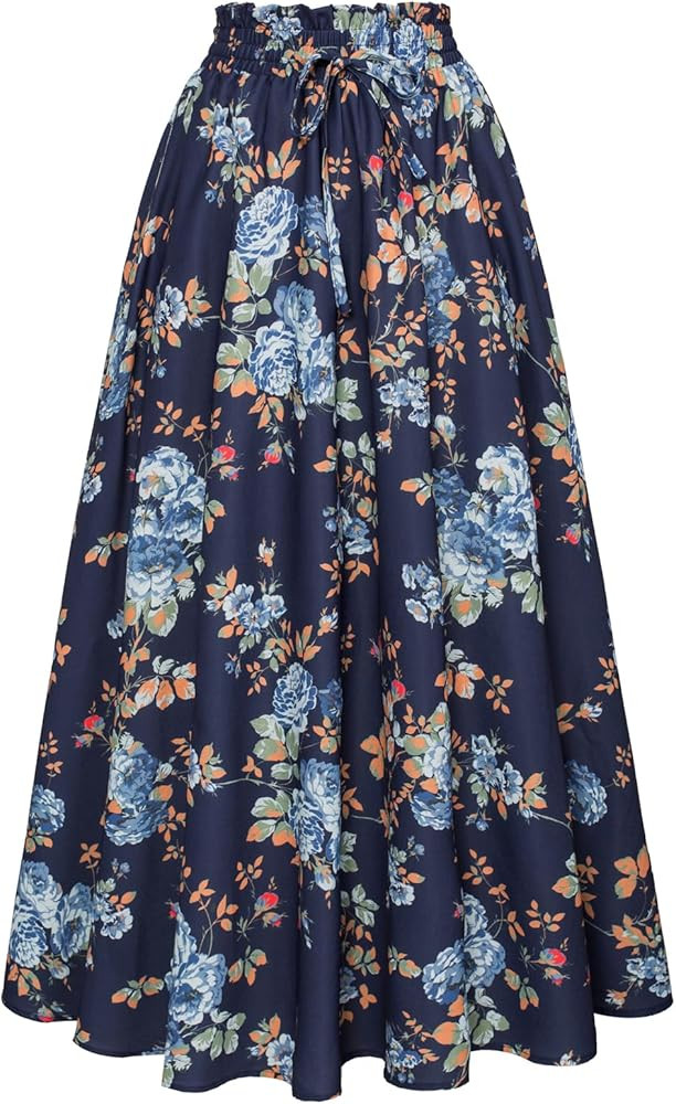 Scarlet Darkness Renaissance Skirt Maxi Long Skirts for Women High Waist A Line Skirt | Amazon (US)