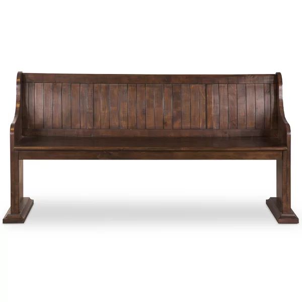 Rustic Pine with Matte Black Shepard Traditional Wood Bench | Wayfair North America