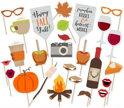 Happy Fall Yall Photo Booth Props Kit Thanksgiving Day Harvest Festival Pumpkin Party Supplies-26... | Amazon (US)