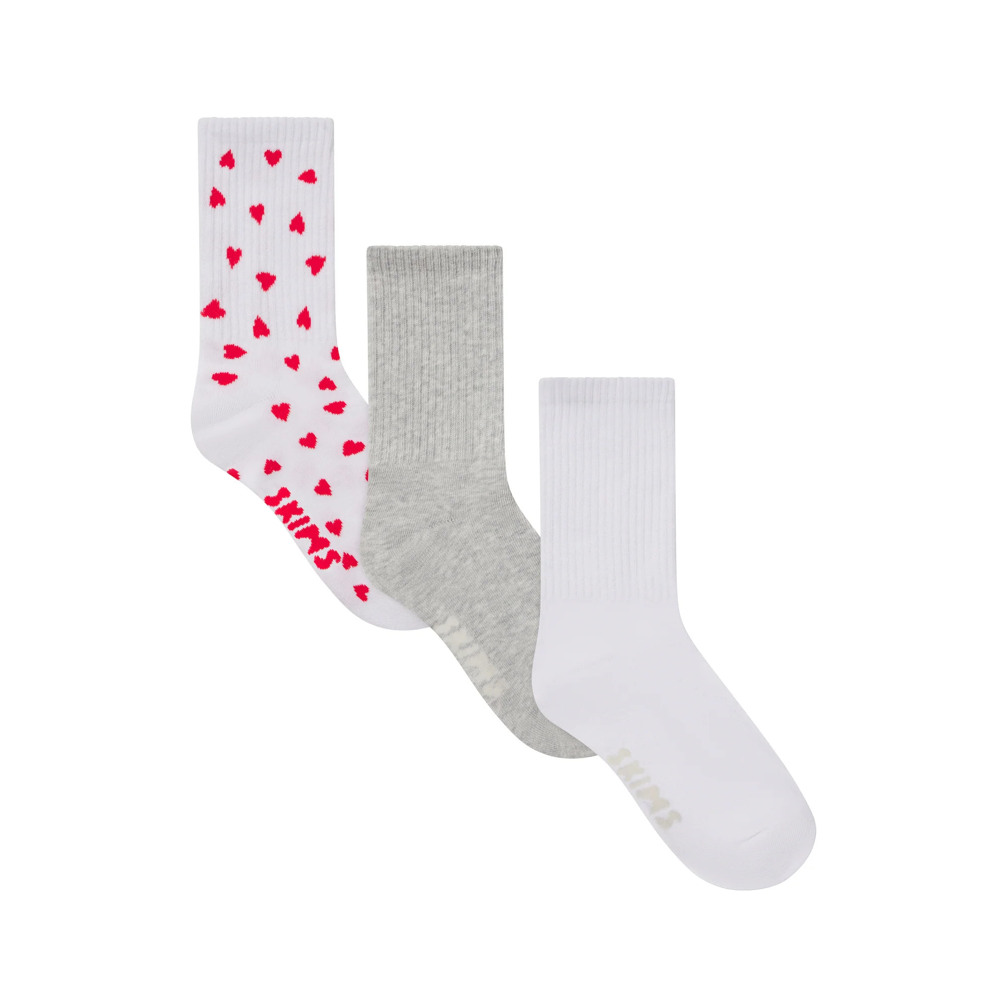 SKIMS Sport Crew Sock 3-Pack | Grey | 8+ | Socks | SKIMS (US)