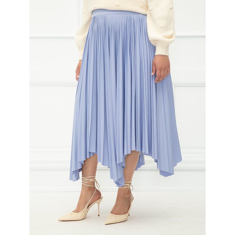 ELOQUII Elements Women's Plus Size Handkerchief Pleated Skirt | Walmart (US)
