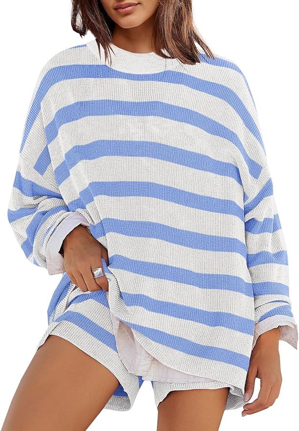 Panadila Womens Striped Sweater Set Oversized Lounge Sets Matching Pajamas Long Sleeve Sweater To... | Amazon (US)