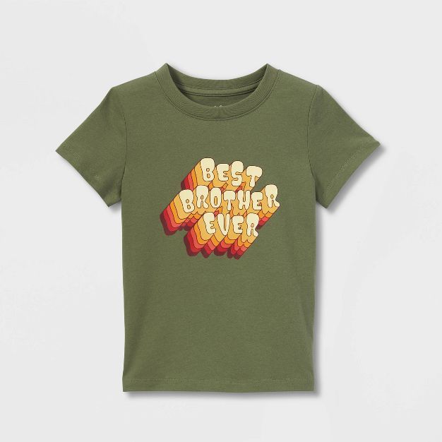 Toddler Boys' 'Best Brother Ever' Short Sleeve Graphic T-Shirt - Cat & Jack™ Green | Target