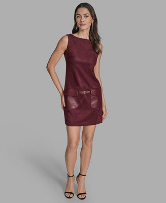 Women's Sleeveless Suede Mini Dress | Macy's