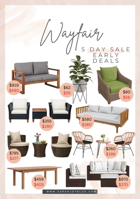 Wayfair 5 Day Sale Early Deals on Outdoor Furniture! 
#Wayfair #Sale 

#LTKsalealert