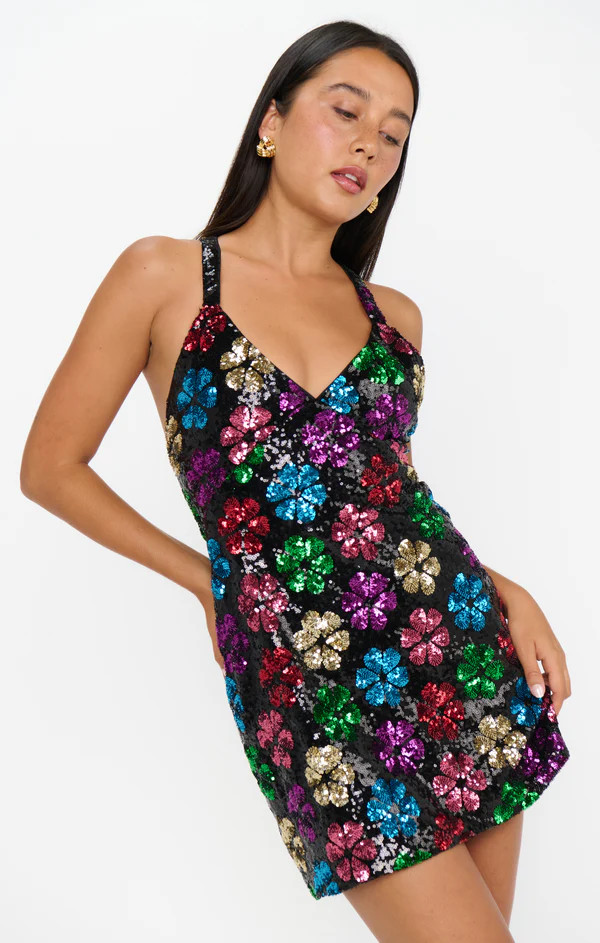 Anderson Mini Dress ~ Flower Pop Multi Sequins | Show Me Your Mumu