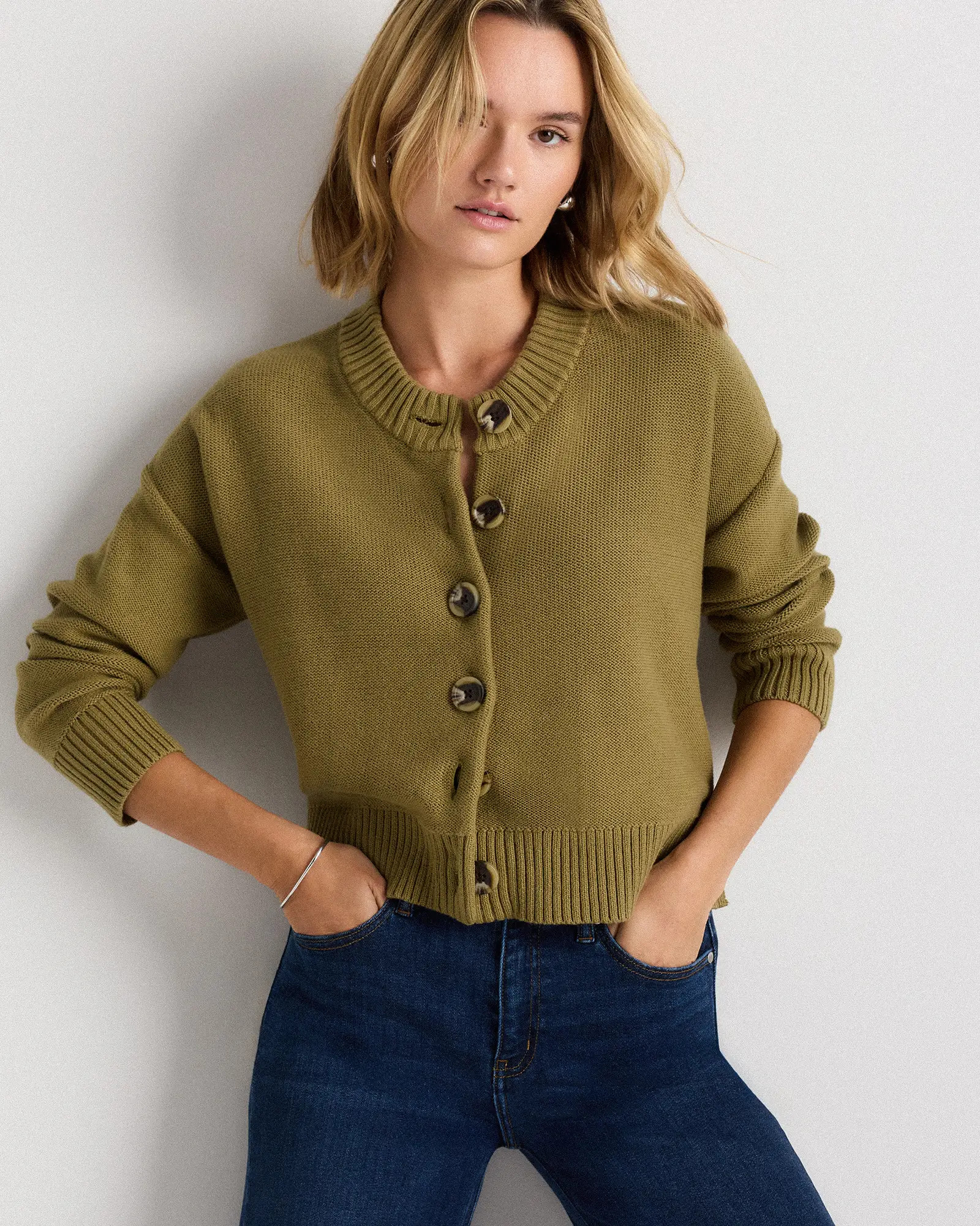 100% Organic Cotton Cropped Cardigan | Quince