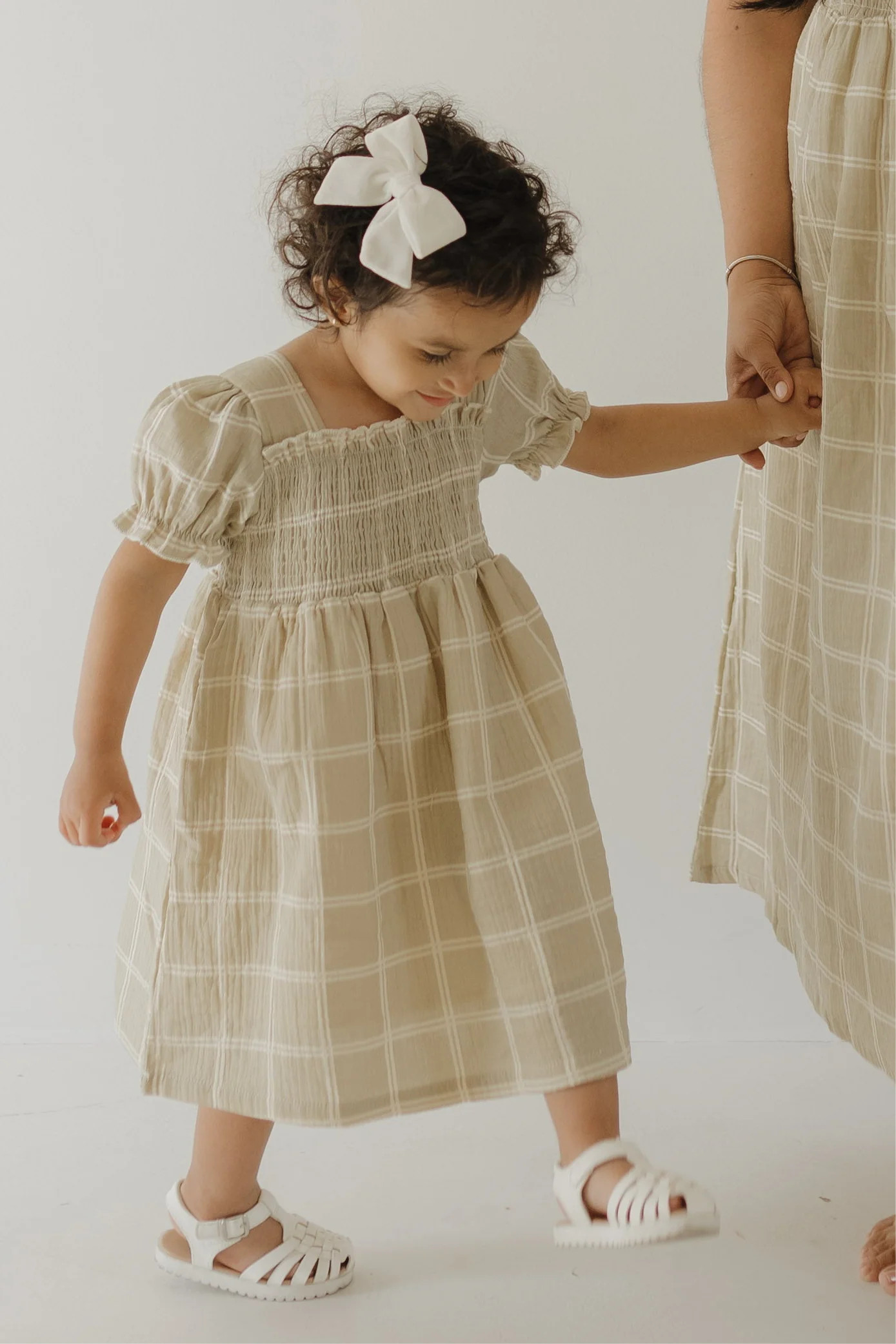 Toddler Muslin Dress | Linen Grid | Forever French