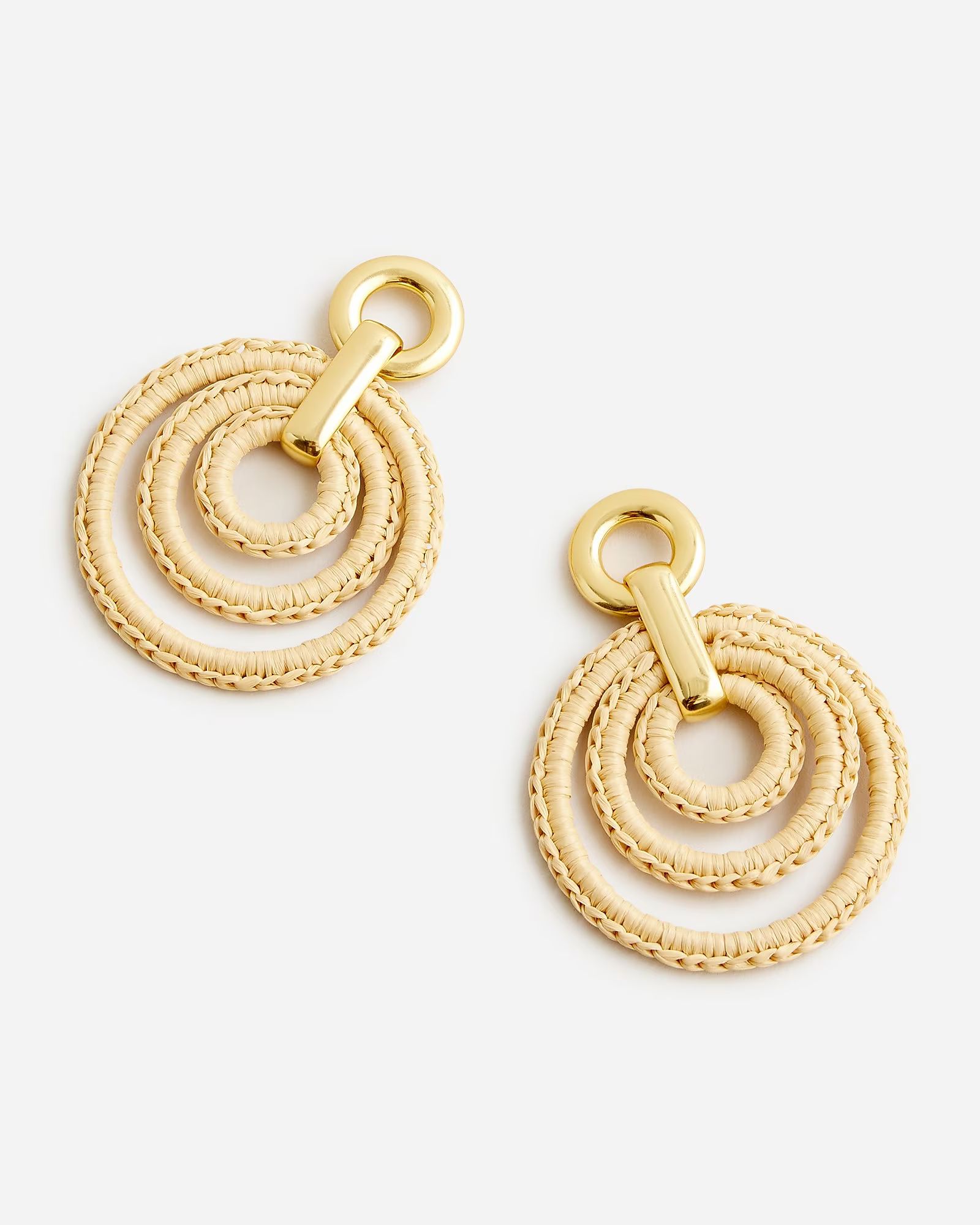 Layered raffia hoops | J.Crew US