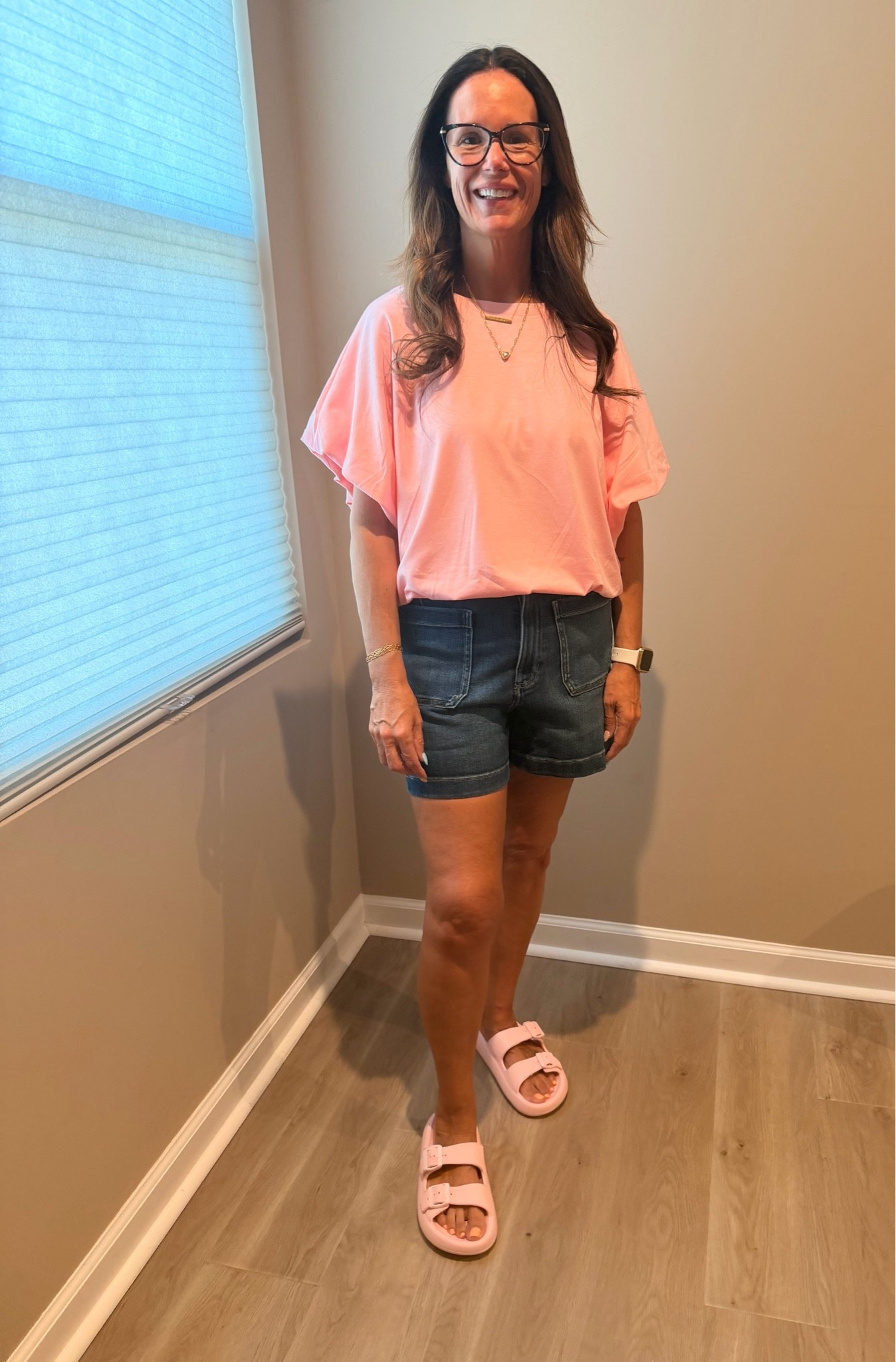 Size reference/ shirt is a medium, shorts are size 6 and sandals are 10. 
(Yes I have monster feet) lol

#LTKgrwm #LTKootd #LTKOver40