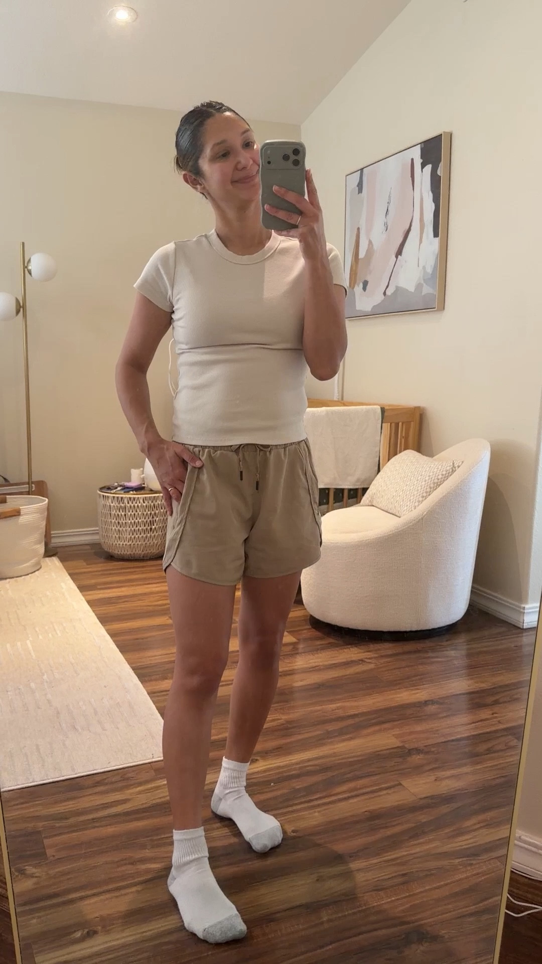 Simple, breathable, and mom-life approved 🤎

Wearing my favorite Old Navy snug tee + easy Amazon drawstring shorts for park play, errands, and 90° SoCal heat.

This is one of those no-overthinking outfits that just works — lightweight, flattering, and comfortable enough to move all day.

Sizing:
Tee: Small
Shorts: Small

Perfect for warm weather mom outfits, park days, and casual summer errands.

#LTKmomlife #LTKootd #LTKdayinmylife
