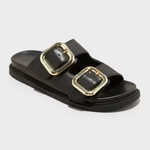 Women's Collin Double Buckle Footbed Sandals - Universal Thread™ | Target