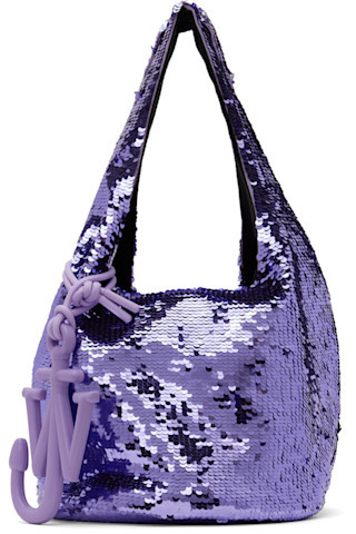 JW Anderson - Purple Mini Sequin Shopper Bag | SSENSE