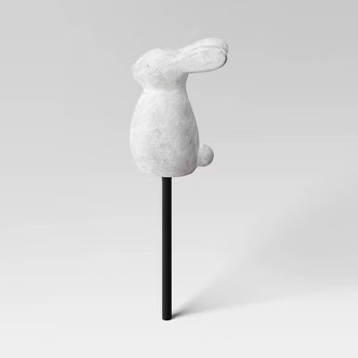 3pc Cement Rabbit Stake Outdoor Figurine Set White - Threshold™ | Target