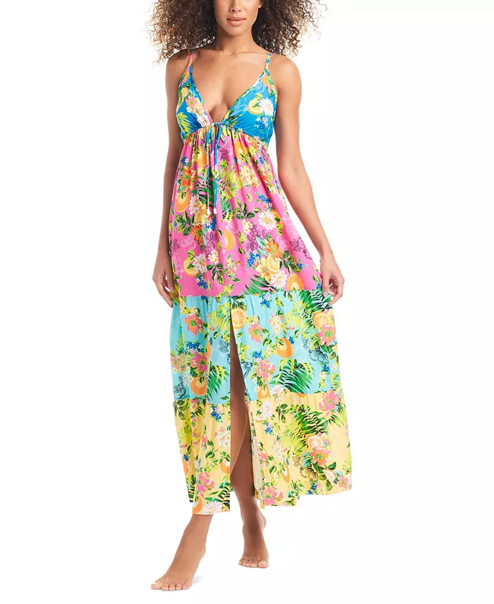 Women's Tiered Printed Ruffle Cover-Up Dress, Created for Macy's | Macy's
