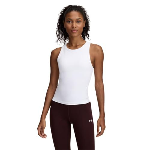 Under Armour Womens Motion High Neck Tank Top, (101) White / / Halo Gray, Large | Amazon (US)
