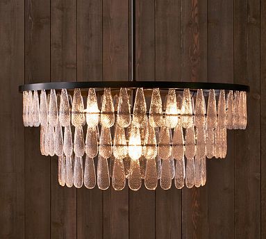 Mable Textured Glass Round Chandelier | Pottery Barn (US)