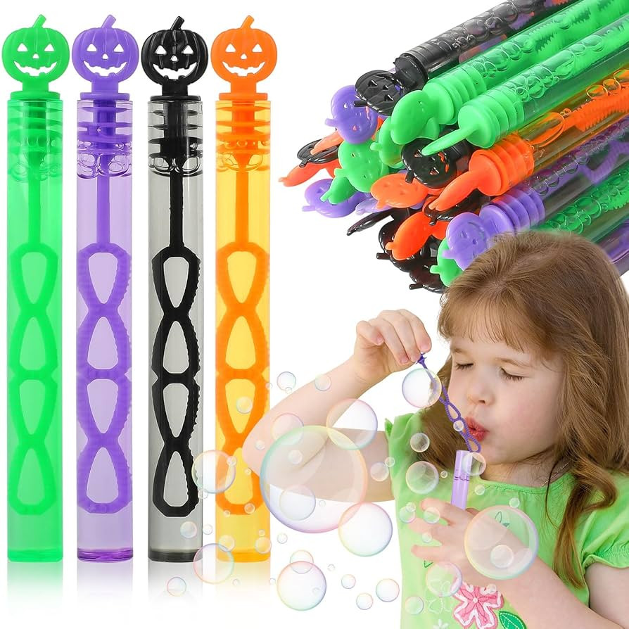 CCINEE 40pcs Halloween Bubble Wands, Halloween Mini Pumpkins Bubble Wands Toys for Kids' Treat Or... | Amazon (US)