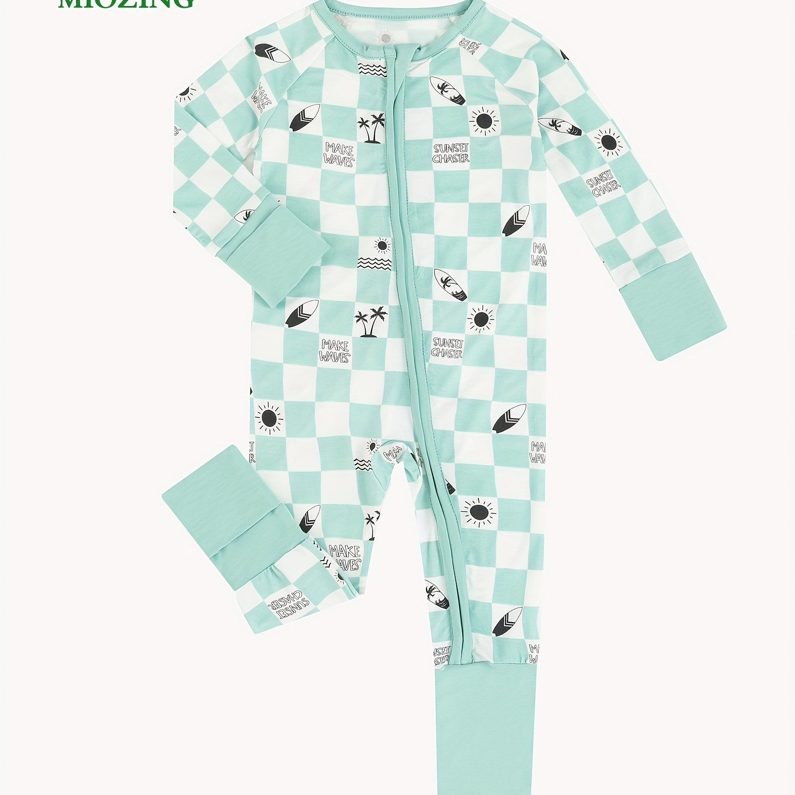 Miozing Bamboo Fiber Bodysuit Baby Checkerboard Coconut Tree - Temu | Temu Affiliate Program