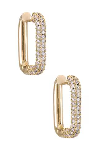 SHASHI Cosmo Pave Hoop in Gold from Revolve.com | Revolve Clothing (Global)