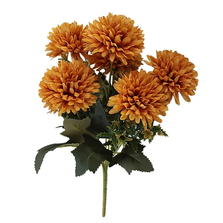 Artificial Mum Bush Silk Floral Decor Fake Mums Artificial Flowers Artificial Mums Faux Mums Arti... | Walmart (US)