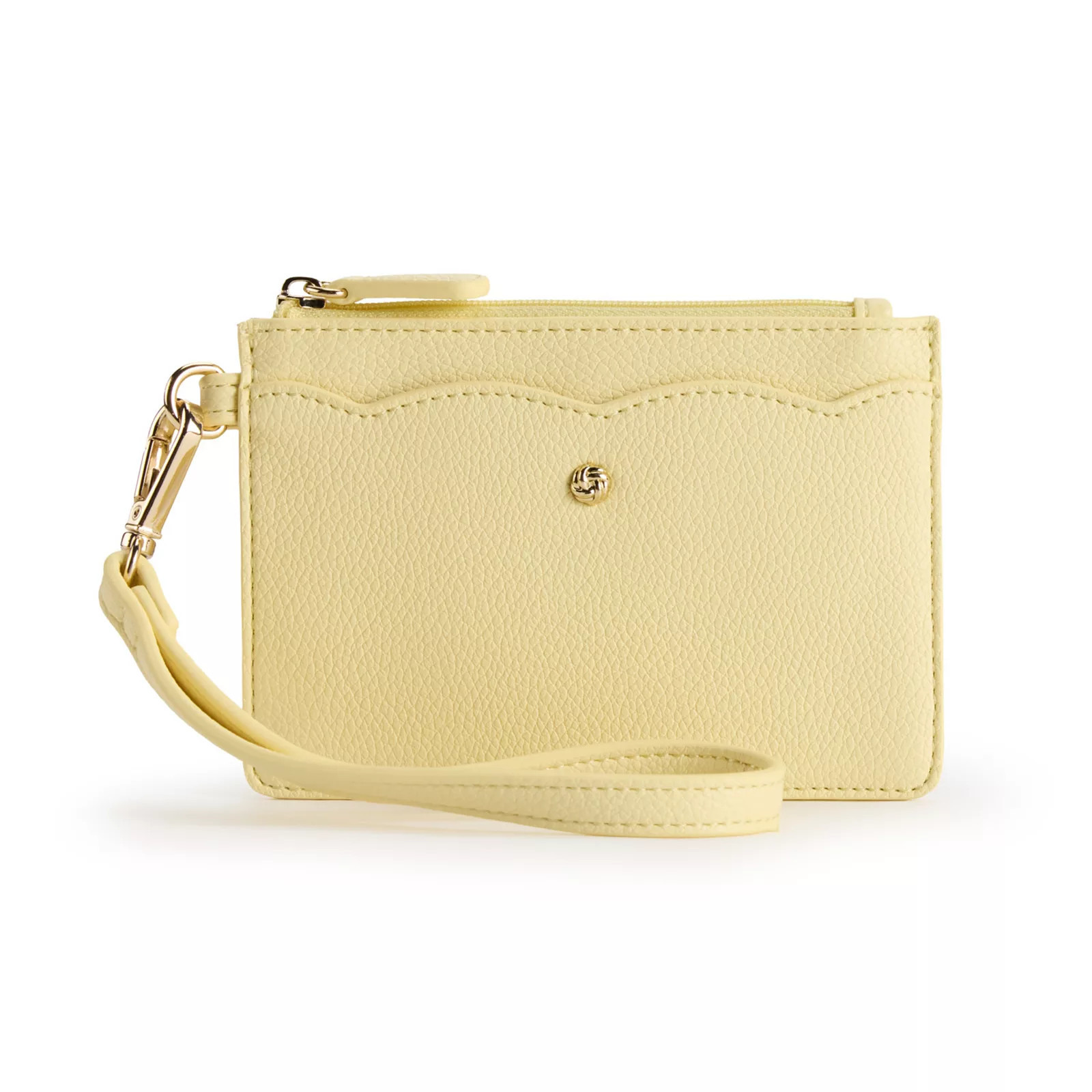 LC Lauren Conrad Sonam Top Zip Wristlet With Wristlet Strap, Soft Yellow | Kohl's