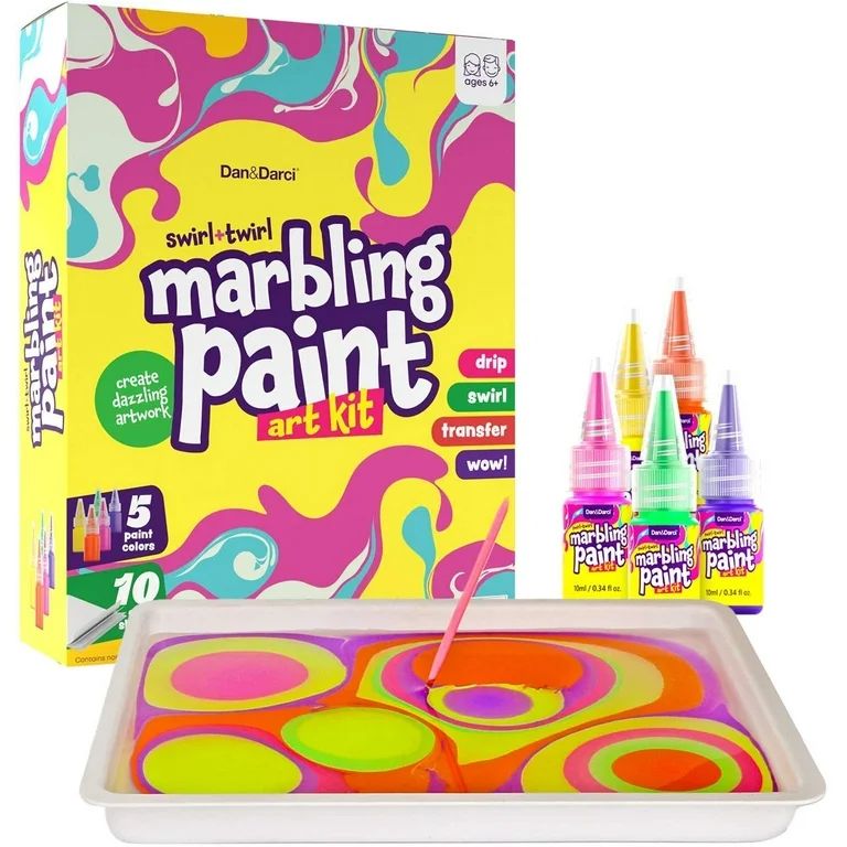 Dan&Darci Marbling Paint Art Kit for Kids - Arts and Crafts for Girls & Boys Ages 6-12 - Craft Ki... | Walmart (US)