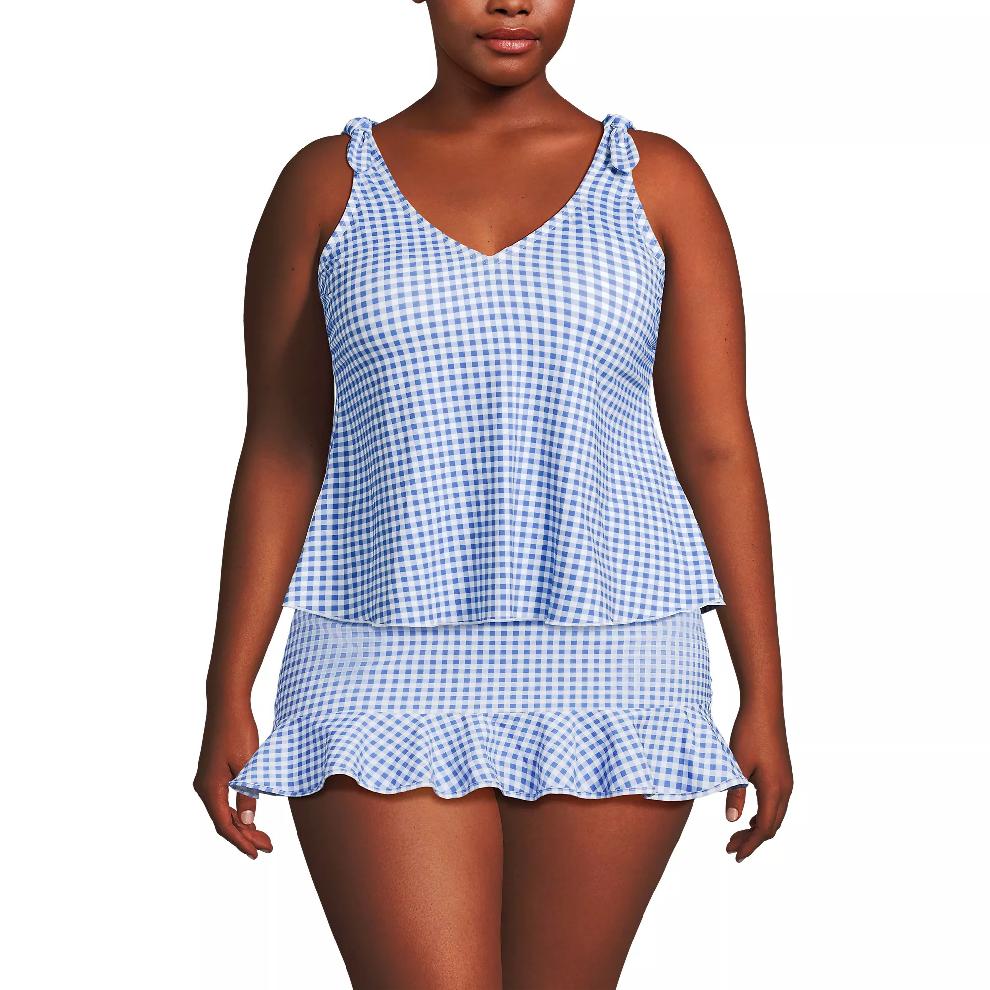 Women's Tie Shoulder Flutter Tankini Top | Lands' End (US)
