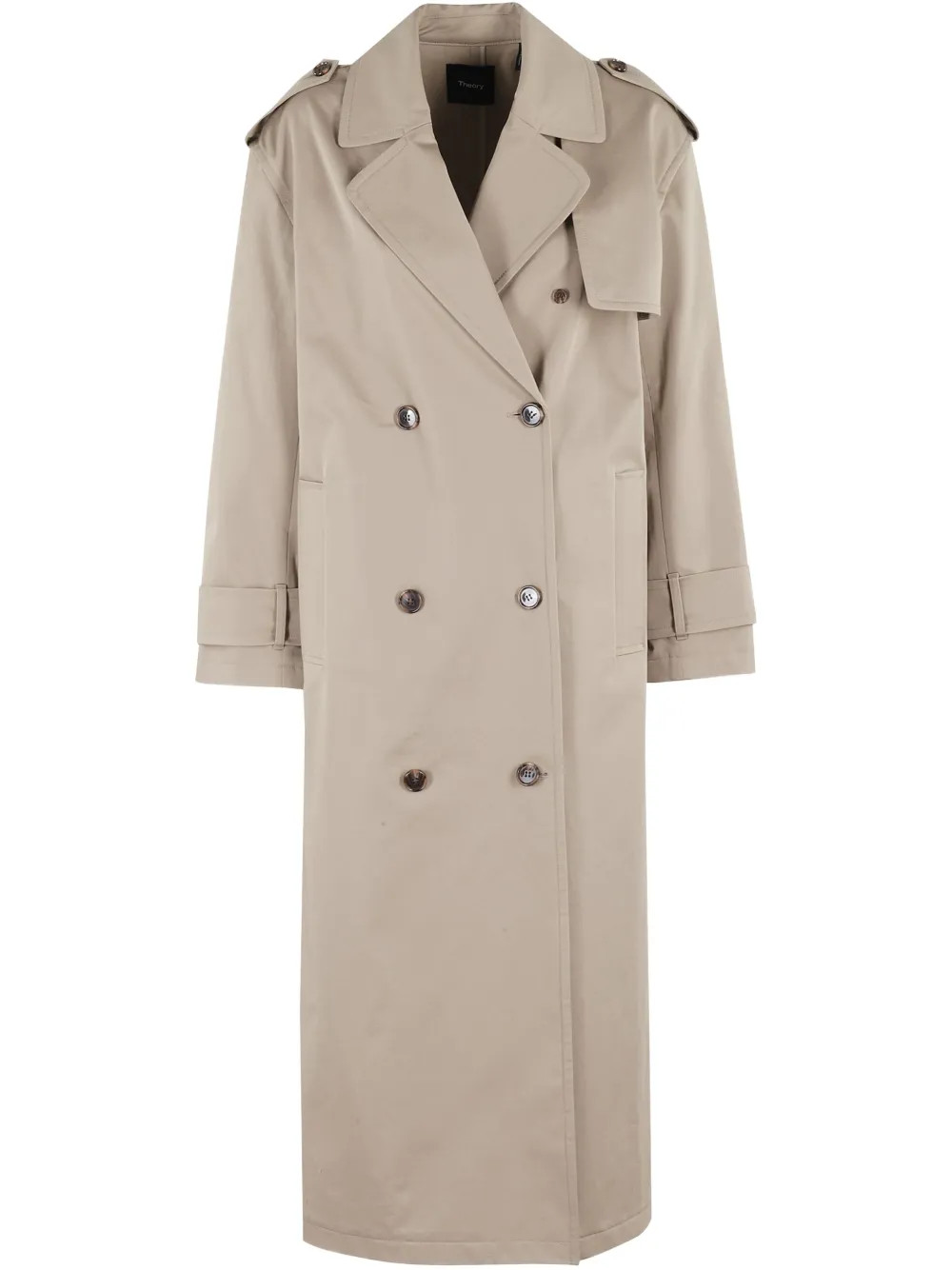 Theory double-breasted Trench Coat | Neutrals | FARFETCH UK | Farfetch Global