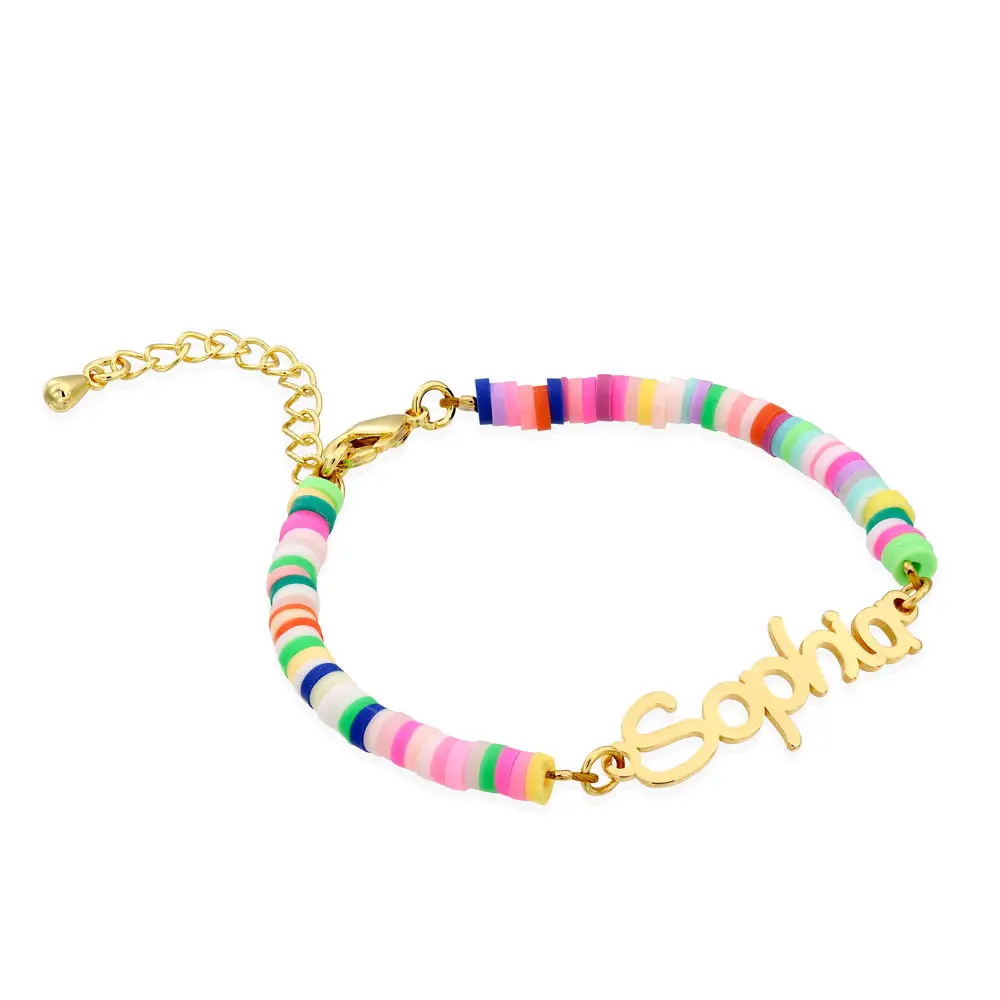 Rainbow Magic Girls Name Bracelet in Gold Plating | MYKA