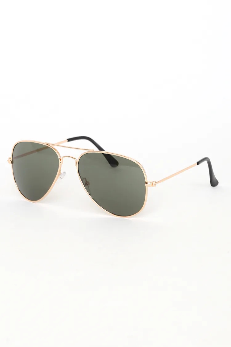 Make My Day Gold Aviator Sunglasses | Lulus (US)