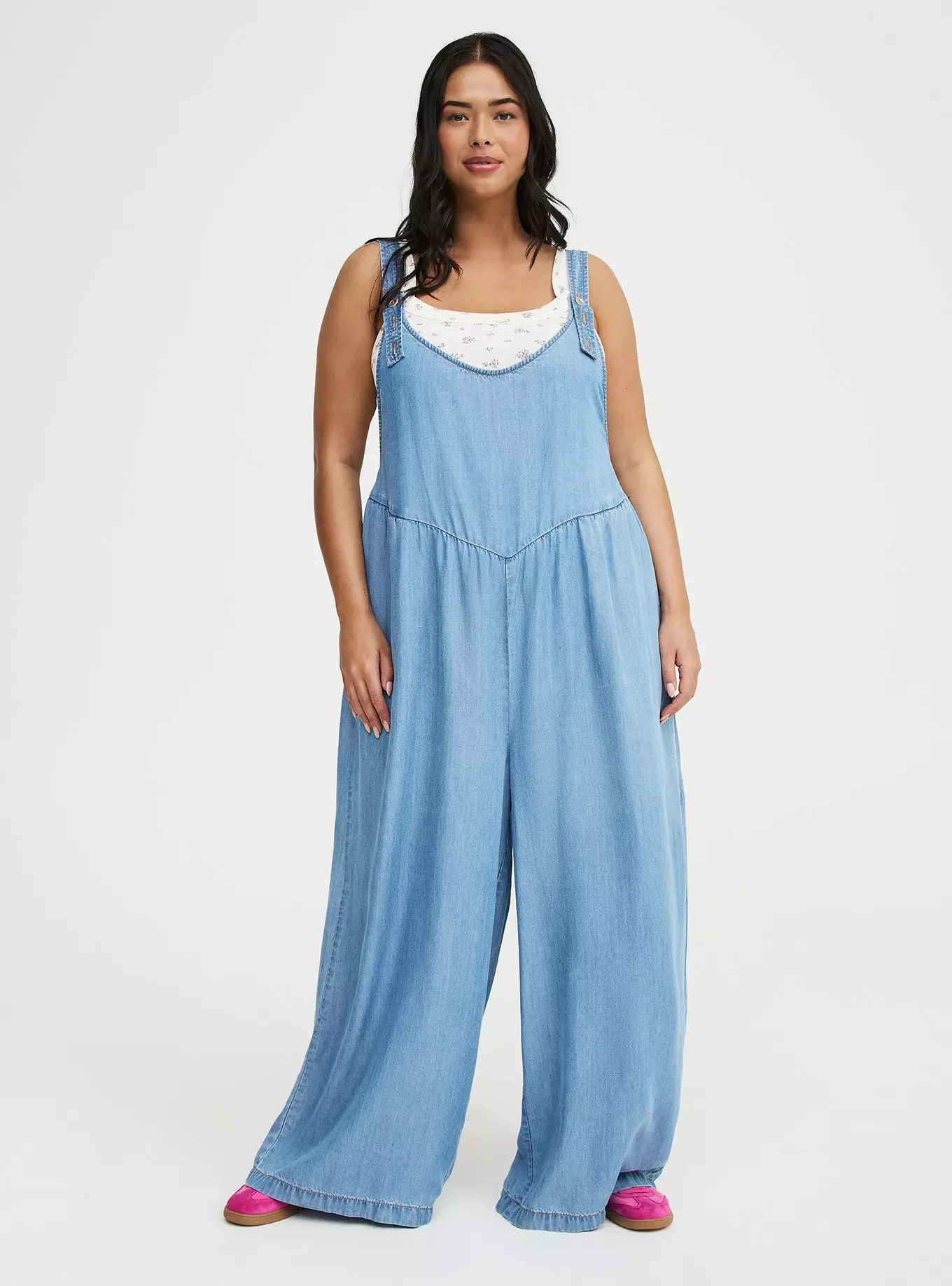 Wide-Leg Lightweight Denim Overall | Torrid (US & Canada)