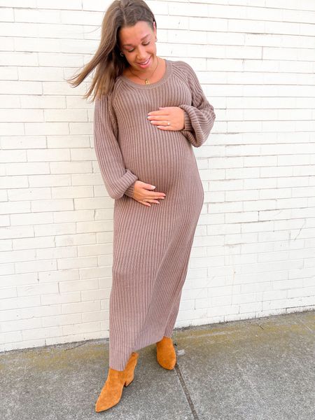 I wore this dress so much when I was pregnant last year and am still wearing it this fall. You can wear it as a maternity dress or regular sweater dress. #maternitydress #fallmaternitydress #wintermaternitydress #wintermaternityoutif #fallmaternityoutfit

#LTKGiftGuide #LTKbump #LTKCyberWeek