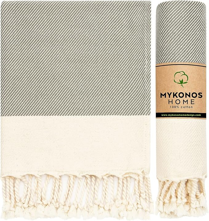 Mykonos Turkish Hand Towel Set of 2- 40x19 Inches 100% Pure Cotton Exclusive Decorative Hand Towe... | Amazon (US)