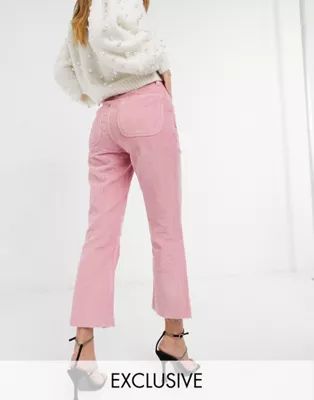 Reclaimed Vintage inspired the 85' crop kick flare in rose cord | ASOS (Global)