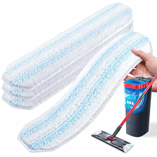 AIR U+ Mop Replacement Pads for O Cedar H2prO Flat Mop System, 4 Pack Mop Pads, Machine Washable Reusable Microfiber Mop Heads Replacements for O-Cedar H2Pro Refills Clean for All Floors Types | Amazon (US)