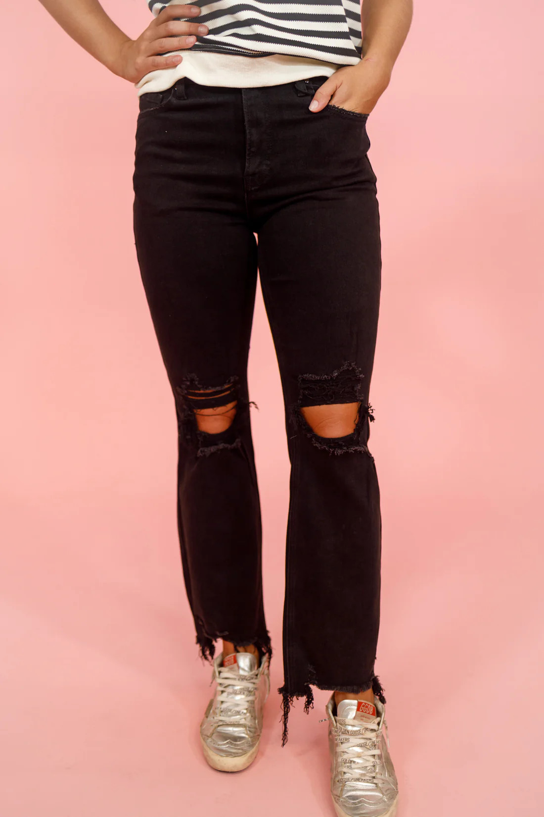 Risen Black Straight Crop Jeans, REG + CURVY | Jaxe + Grace Boutique