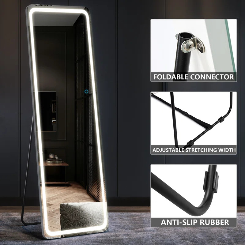 Oakleaf Rectangle LED Metal Mirror | Wayfair North America