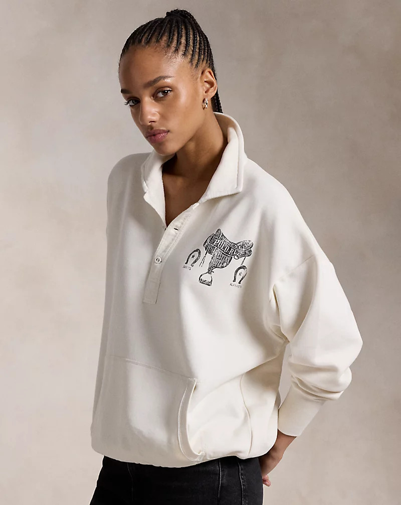 Graphic Fleece Quarter-Placket Pullover | Ralph Lauren (UK)