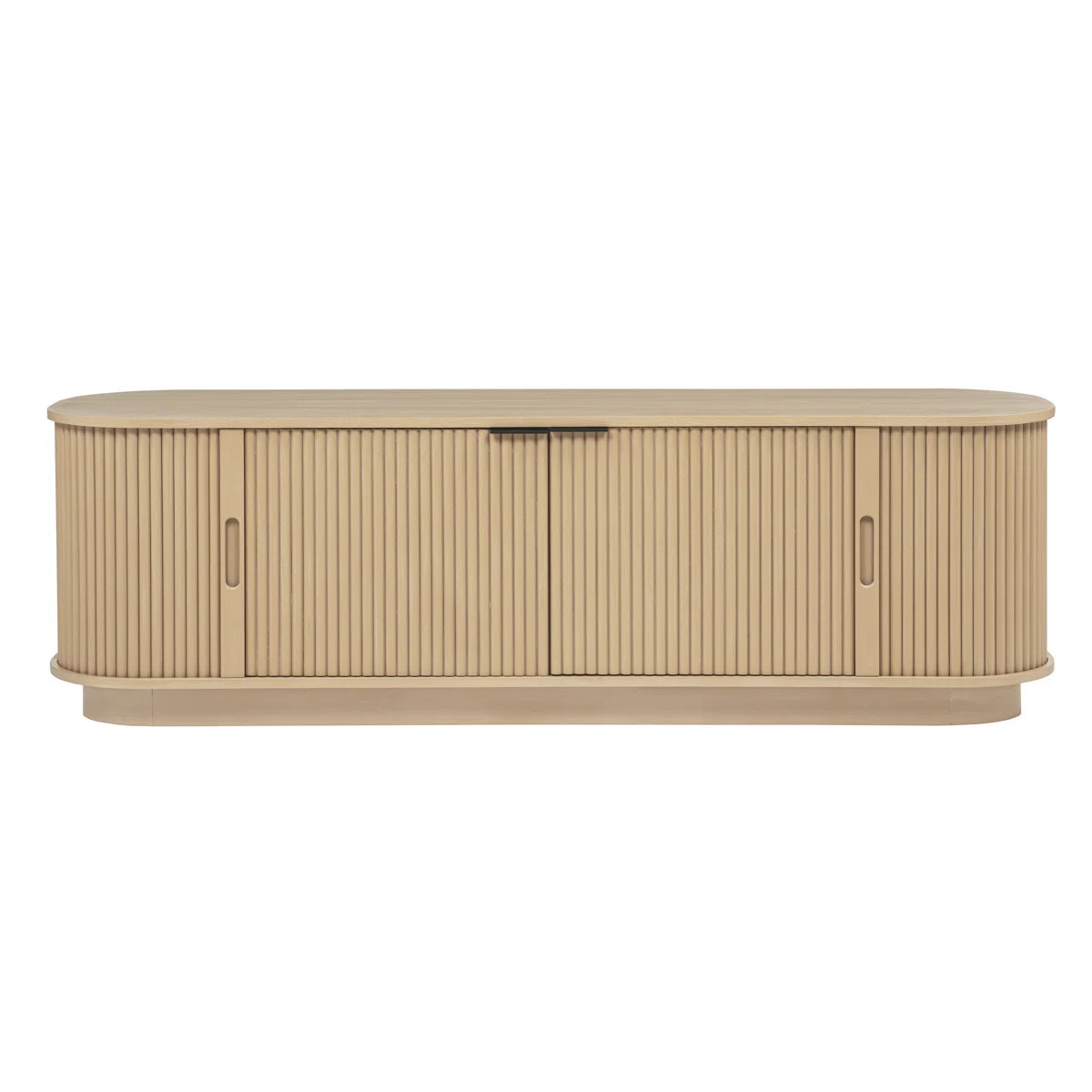 Orlina 70" Light Oak Fluted Panel 4 Door Tv Stand | Wayfair North America