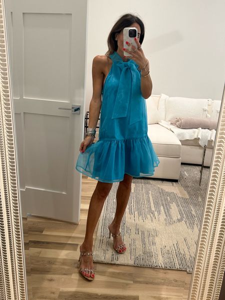 The cutest blue ruffle dress! Petite friendly wearing smallest size 
Code Alexis15 
Spring dresses, wedding guest dress 

#LTKfindsunder50 #LTKSeasonal #LTKfindsunder100