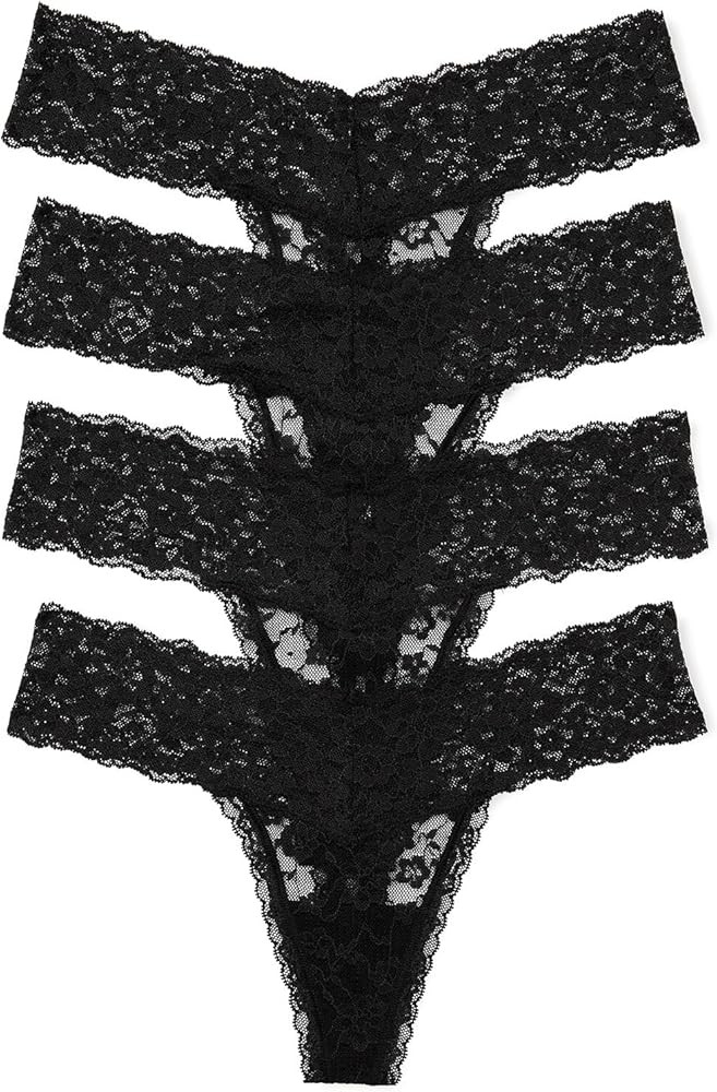 Victoria's Secret Women's Lace Thong Underwear, Panties for Women, Multi Pack | Amazon (US)
