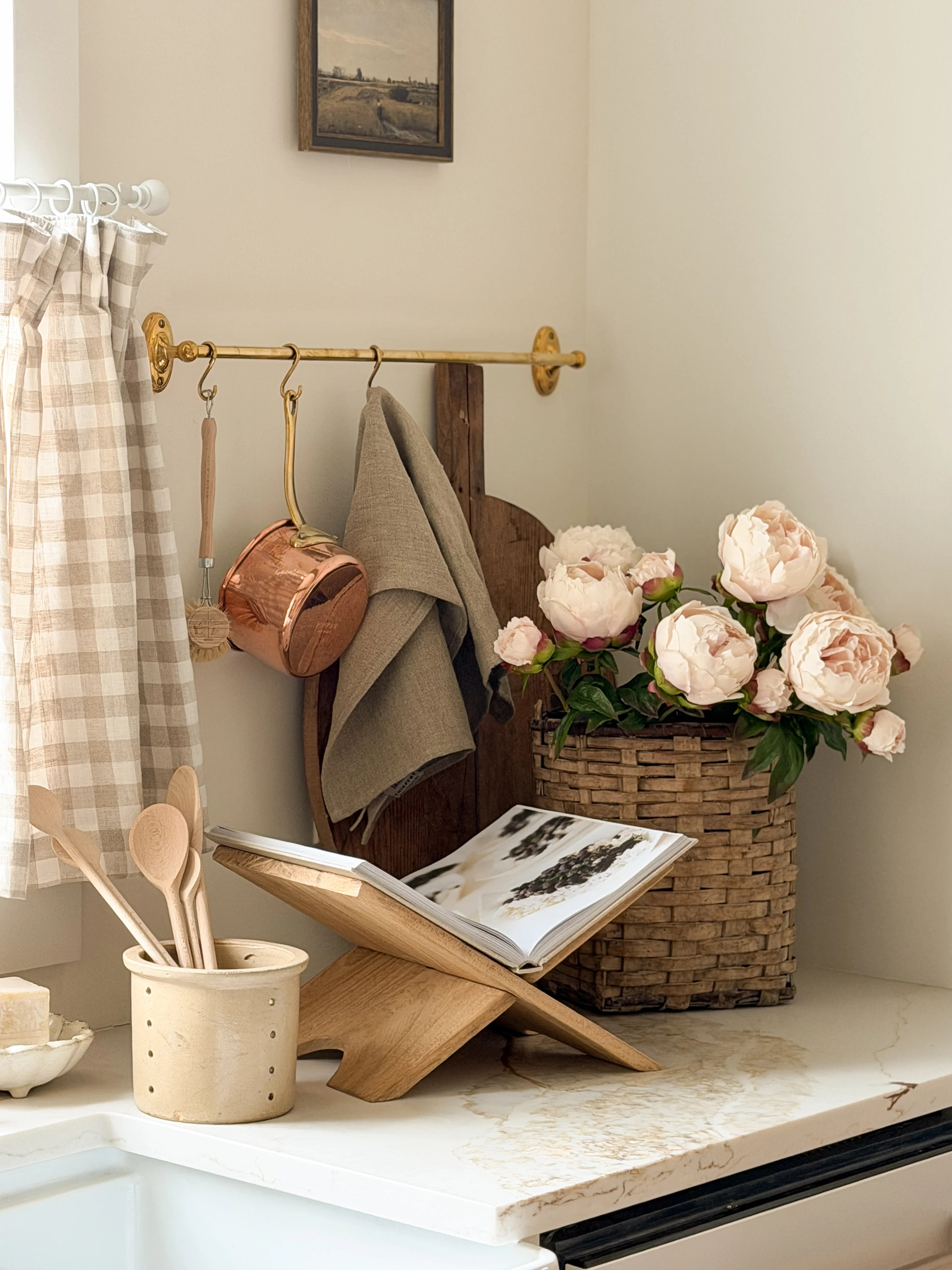 Real Touch Peony Stem in Blush | Cottage and Key