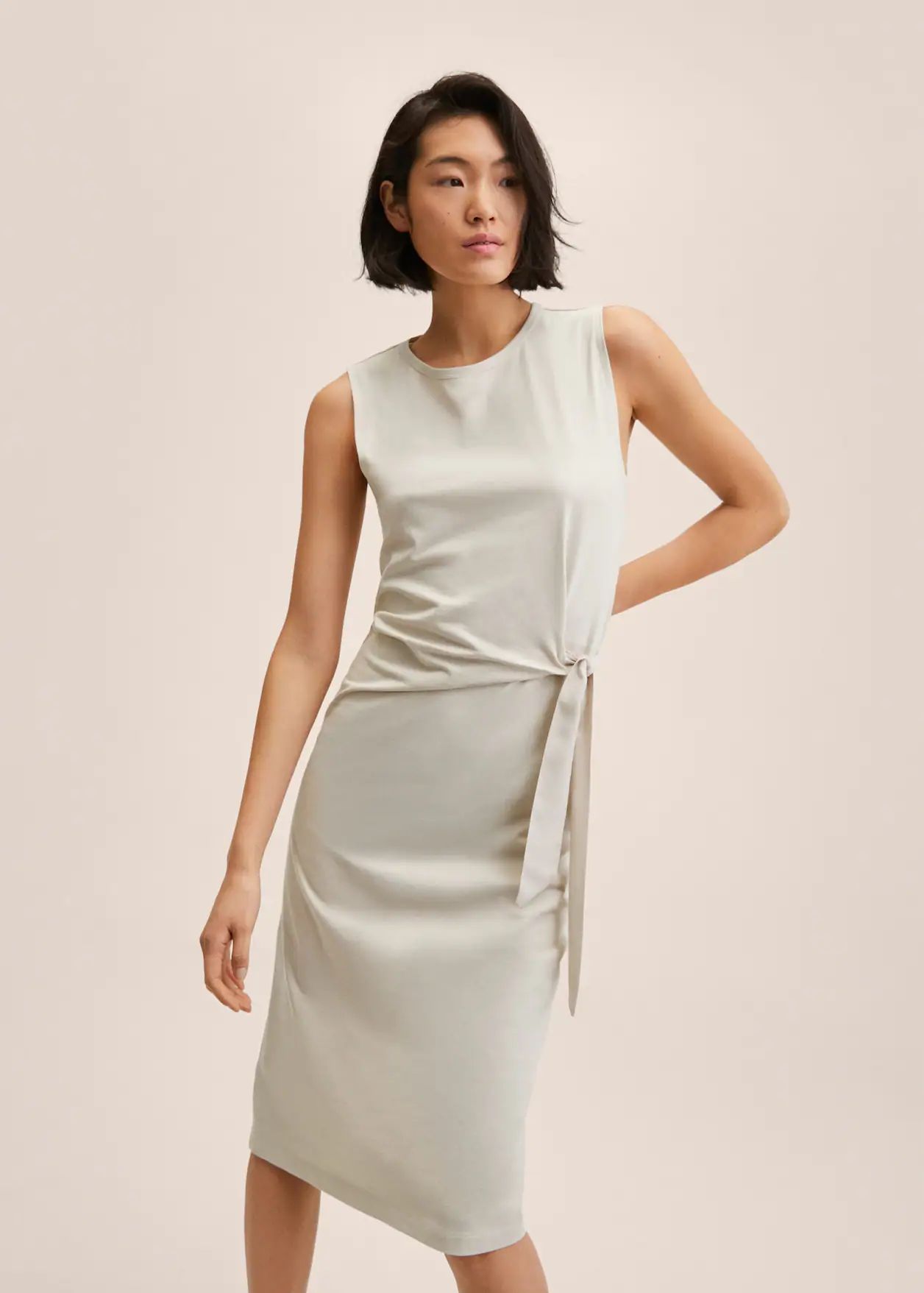Bow cotton dress | MANGO (US)